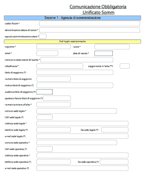 Comunicazione Obbligatoria Unificato Somm