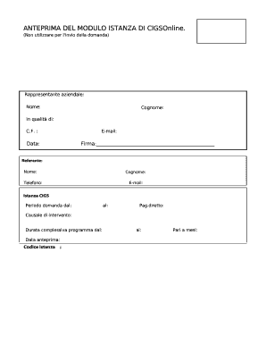 Modulo Istanza di CIGSOnline