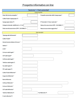 Prospetto informativo on-line