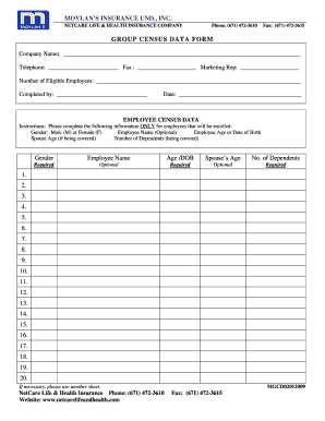 Group Census Data Form