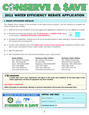 2011 Water Efficiency Rebate Application