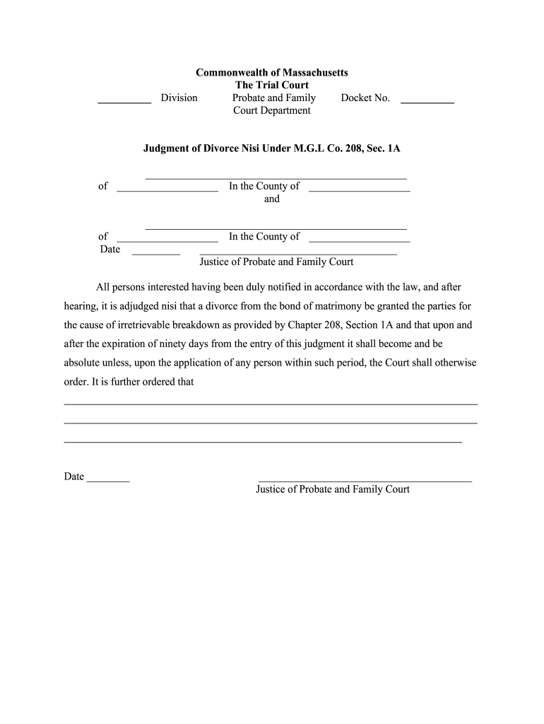 proposed judgement of divorce Preview on Page 1