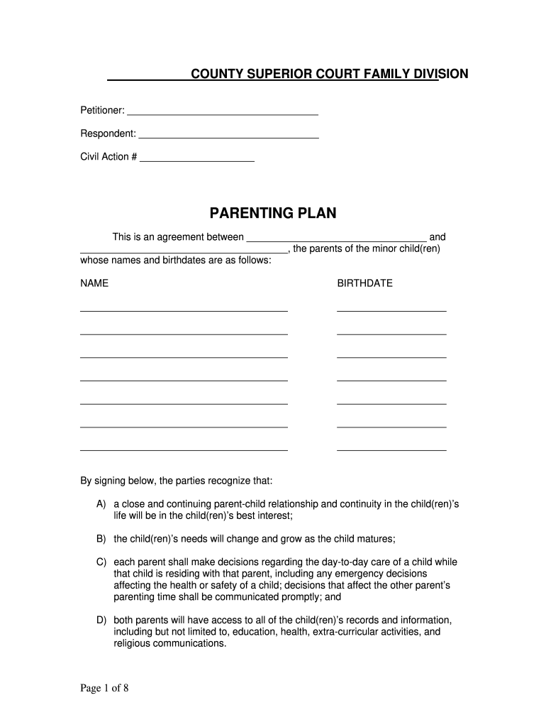 fulton county parenting plan Preview on Page 1