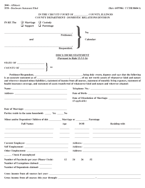 Illinois Disclosure Statement for Domestic Relations