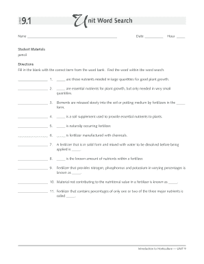 Horticulture Fertilizer Worksheet