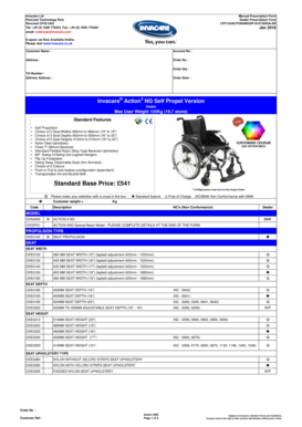 Invacare Action4 NG Wheelchair Prescription Form