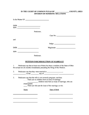Petition for Dissolution of Marriage