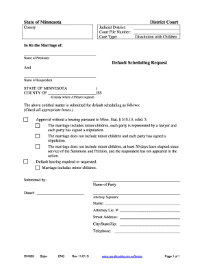 Minnesota Dissolution with Children Form