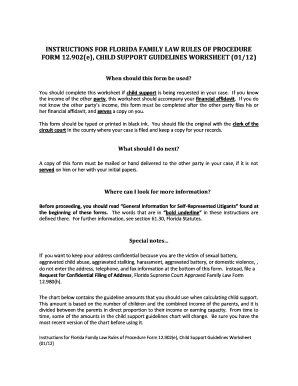 Florida Child Support Guidelines Worksheet