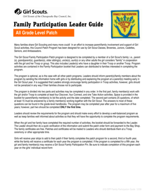 Girl Scout Family Participation Patch Program Guide