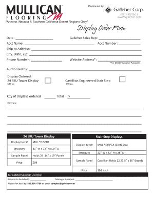 Display Order Form