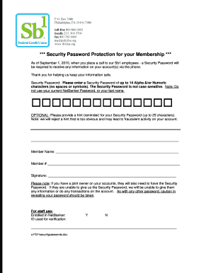 Security Password Protection Form