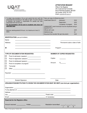 Attestation Request Form