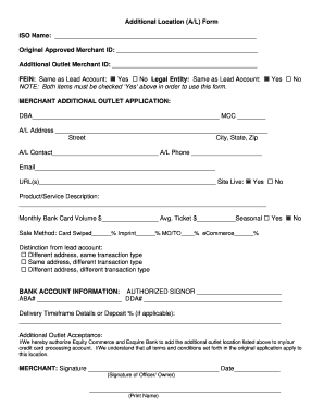Merchant Additional Outlet Application