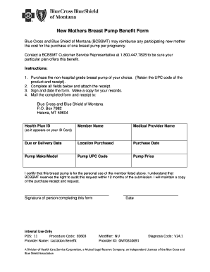 Breast Pump Benefit Form