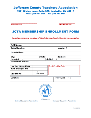 JCTA Membership Enrollment Form