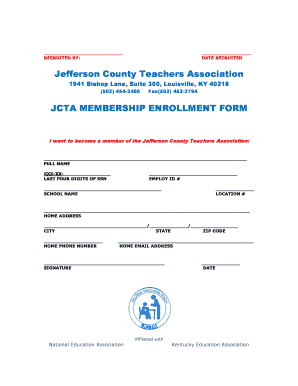 JCTA Membership Enrollment Form