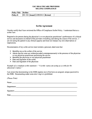 USC Scribe Agreement