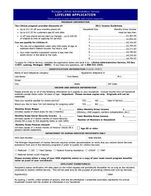 Michigan Lifeline Application