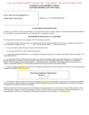 Sinus Buster Products Consumer Litigation Claim Form