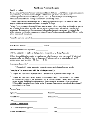 FCStone Additional Account Request