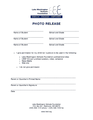 Photo Release Form