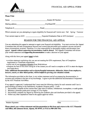 Financial Aid Appeal Form