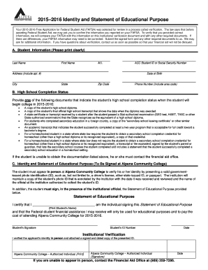 2015-2016 Identity and Statement of Educational Purpose