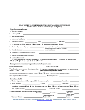 Proposition pour exploitants d’installations sportives