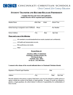 Student Transfer and Record Release Permission