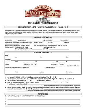 Employment Application Form