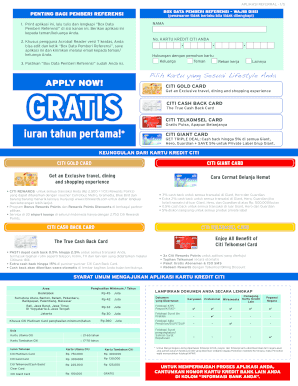 Citi Credit Card Application Form