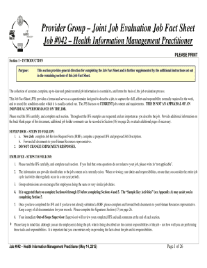 Health Information Management Practitioner Job Fact Sheet