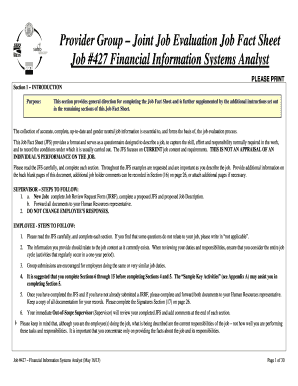 Job Fact Sheet for Financial Information Systems Analyst