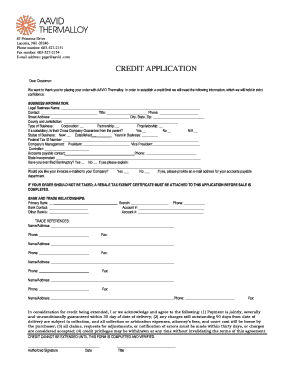 Credit Application Form