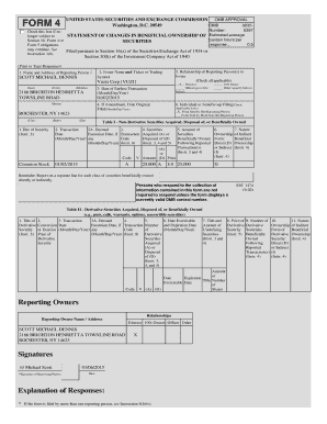 SEC Form 4 Statement of Changes in Beneficial Ownership