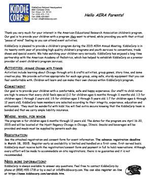 Children's Program Registration Form