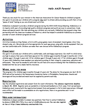 Children's Program Registration Form
