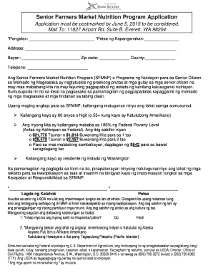 Senior Farmers Market Nutrition Program Application