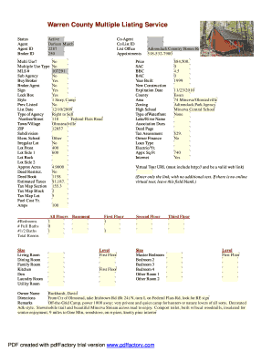 Warren County Real Estate Listing Form