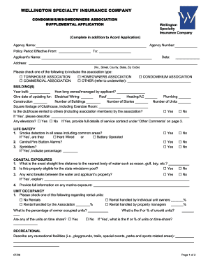 Condominium/Homeowners Association Supplemental Application