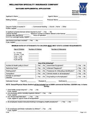 Daycare Supplemental Application