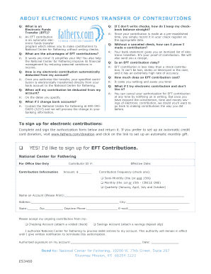 Electronic Funds Transfer Contribution Form
