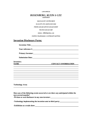 Invention Disclosure Form