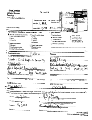 California Campaign Disclosure Statement