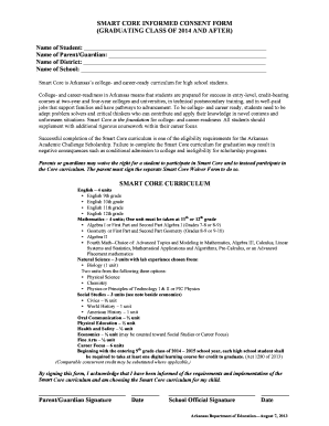 Arkansas Smart Core Informed Consent Form
