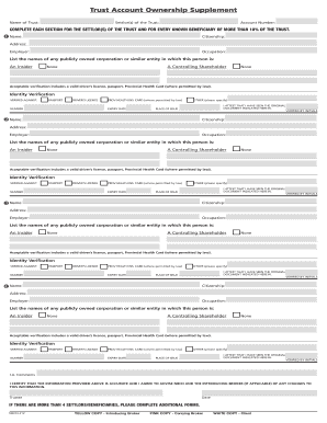 Trust Account Ownership Supplement