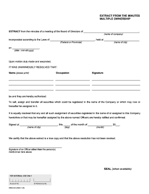 Board Resolution for Securities Transfer
