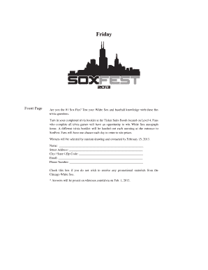 White Sox Trivia Booklet