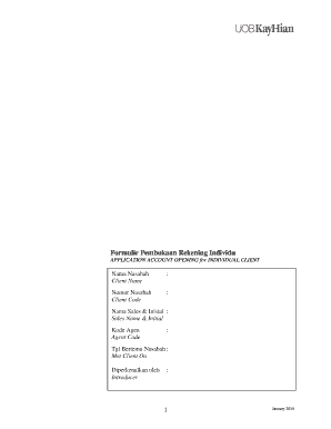 Indonesia Individual Account Opening Form
